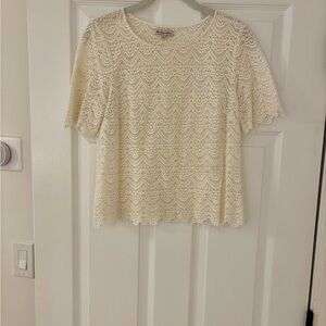 J. Crew Cream Lace Blouse